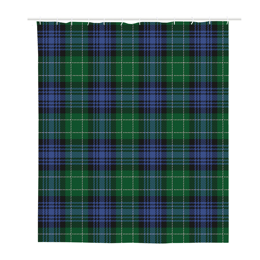 Knitted Scottish Plaid Print Polyester Shower Curtain
