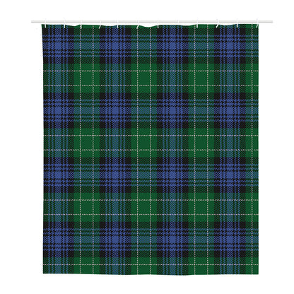 Knitted Scottish Plaid Print Polyester Shower Curtain