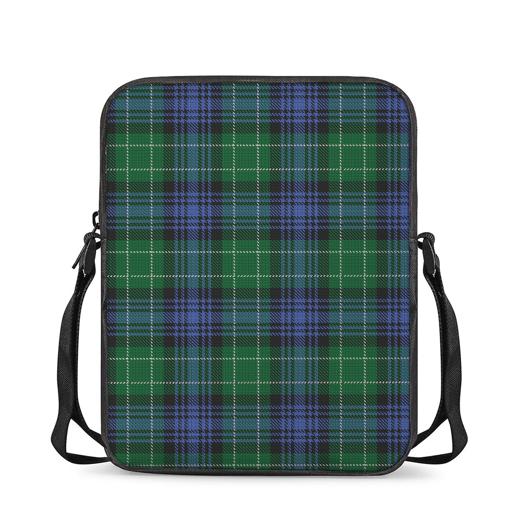 Knitted Scottish Plaid Print Rectangular Crossbody Bag