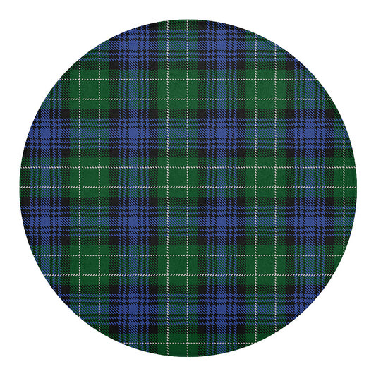 Knitted Scottish Plaid Print Round Blanket