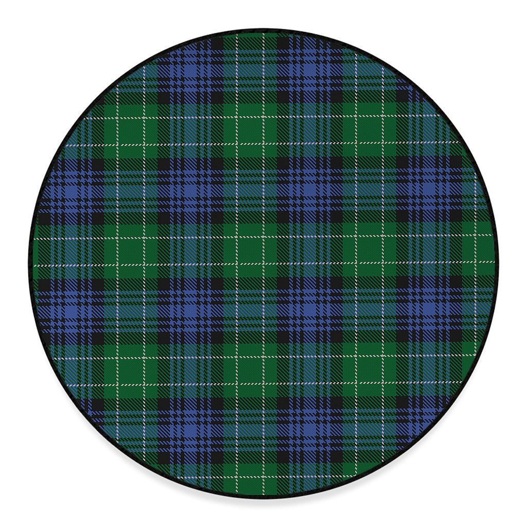 Knitted Scottish Plaid Print Round Floor Mat