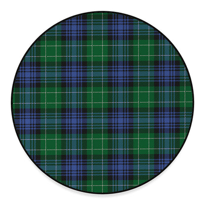 Knitted Scottish Plaid Print Round Floor Mat
