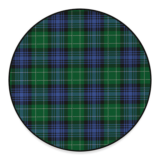 Knitted Scottish Plaid Print Round Floor Mat