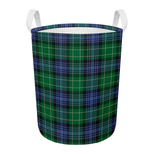 Knitted Scottish Plaid Print Round Laundry Basket