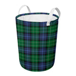 Knitted Scottish Plaid Print Round Laundry Basket