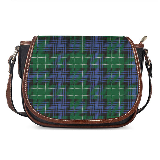 Knitted Scottish Plaid Print Saddle Bag