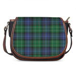 Knitted Scottish Plaid Print Saddle Bag