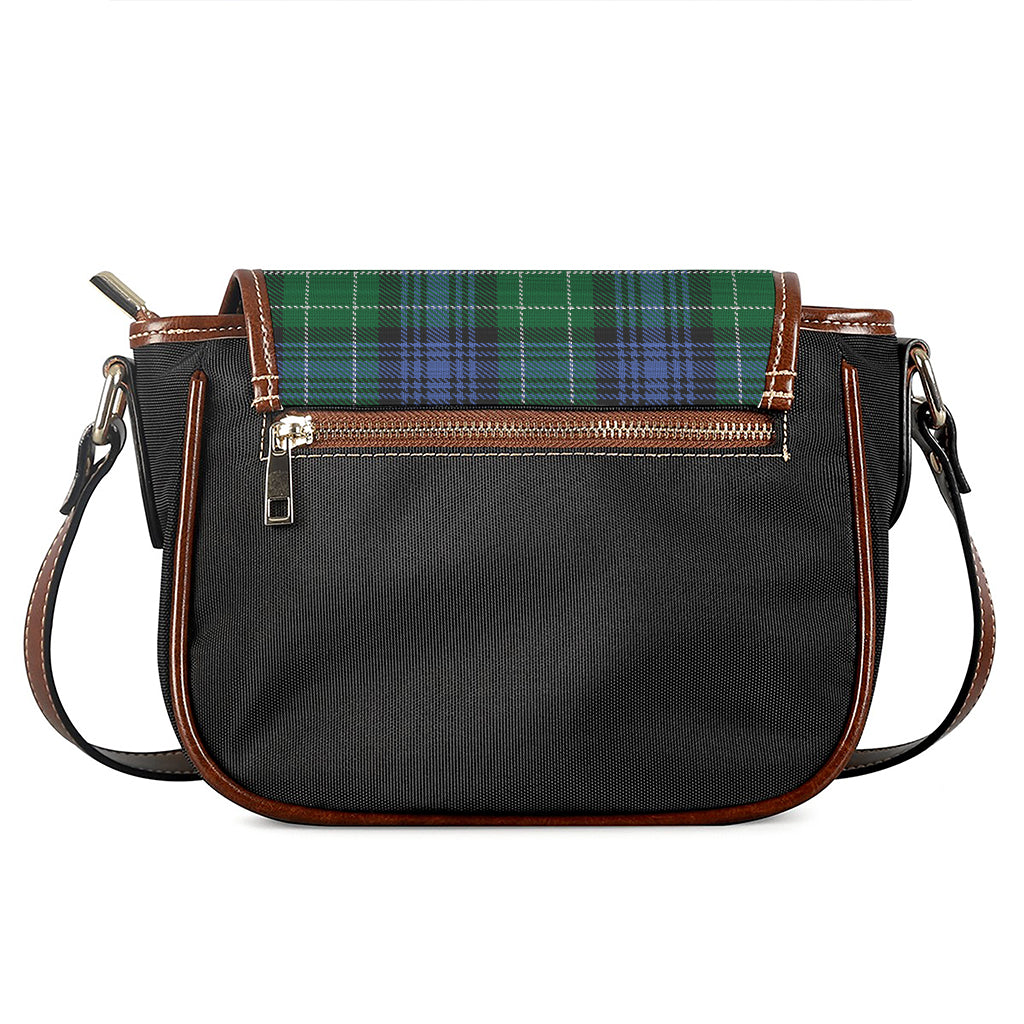 Knitted Scottish Plaid Print Saddle Bag