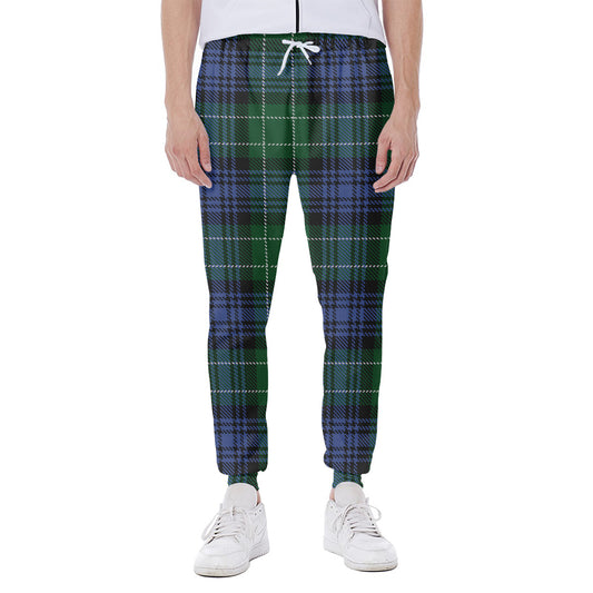 Knitted Scottish Plaid Print Scuba Joggers
