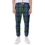 Knitted Scottish Plaid Print Scuba Joggers