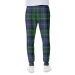 Knitted Scottish Plaid Print Scuba Joggers