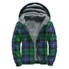Knitted Scottish Plaid Print Sherpa Lined Zip Up Hoodie