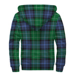 Knitted Scottish Plaid Print Sherpa Lined Zip Up Hoodie