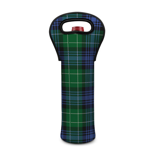 Knitted Scottish Plaid Print Single Neoprene Wine Tote
