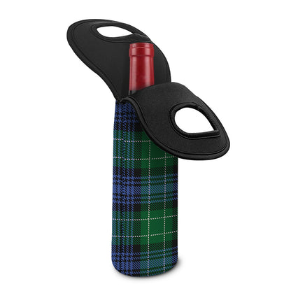 Knitted Scottish Plaid Print Single Neoprene Wine Tote