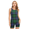 Knitted Scottish Plaid Print Sleeveless One Piece Swimsuit