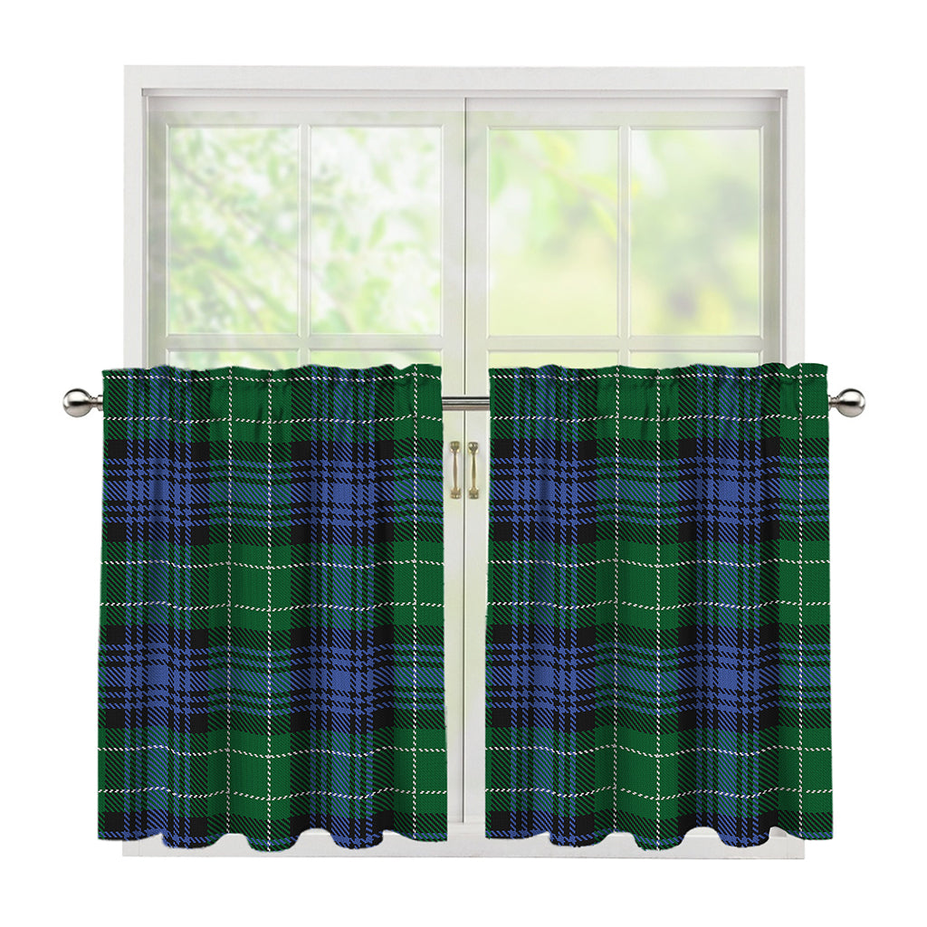 Knitted Scottish Plaid Print Tier Curtains