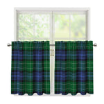 Knitted Scottish Plaid Print Tier Curtains