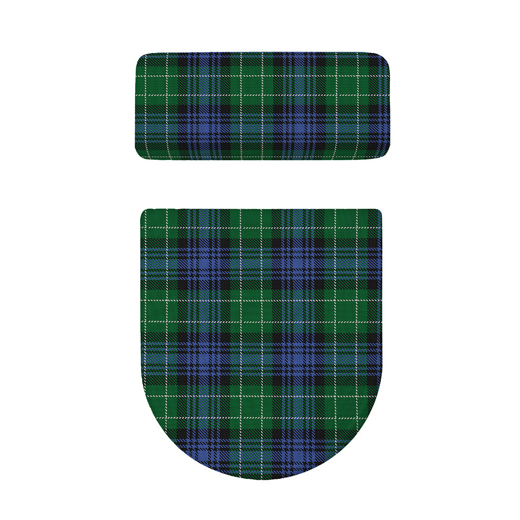 Knitted Scottish Plaid Print Toilet Lid And Tank Cover Set