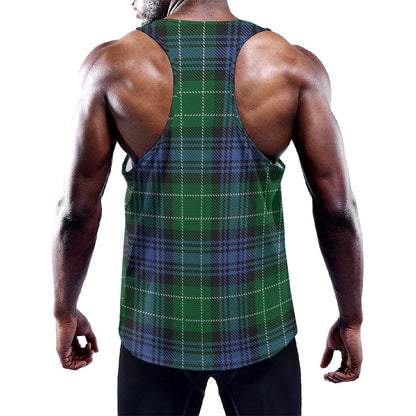 Knitted Scottish Plaid Print Training Tank Top
