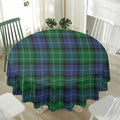 Knitted Scottish Plaid Print Waterproof Round Tablecloth