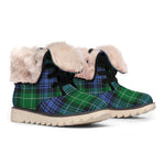 Knitted Scottish Plaid Print Winter Boots