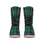Knitted Scottish Plaid Print Winter Boots