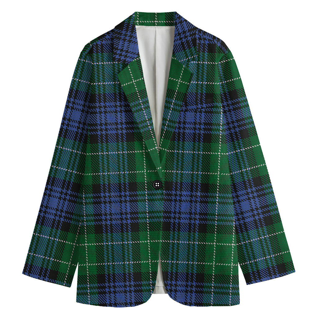 Knitted Scottish Plaid Print Women's Blazer