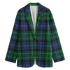 Knitted Scottish Plaid Print Women's Blazer