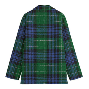 Knitted Scottish Plaid Print Women's Blazer