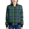 Knitted Scottish Plaid Print Women's Bomber Jacket