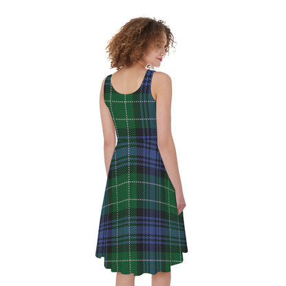 Knitted Scottish Plaid Print Women's Sleeveless Dress