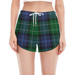 Knitted Scottish Plaid Print Women's Split Running Shorts