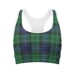 Knitted Scottish Plaid Print Women's Sports Bra