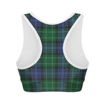 Knitted Scottish Plaid Print Women's Sports Bra