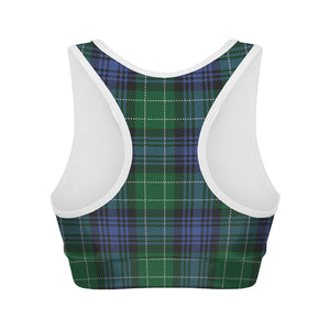 Knitted Scottish Plaid Print Women's Sports Bra