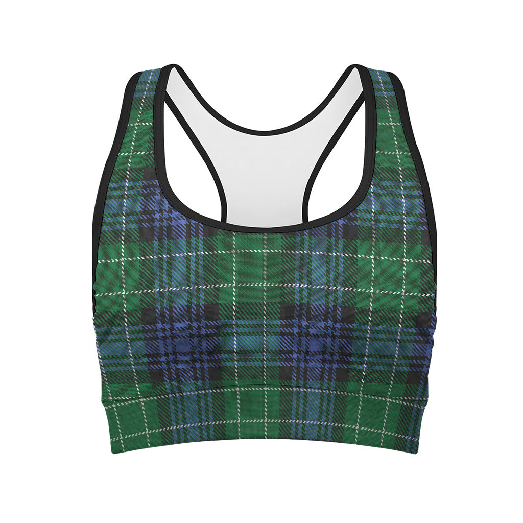 Knitted Scottish Plaid Print Women's Sports Bra