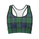 Knitted Scottish Plaid Print Women's Sports Bra