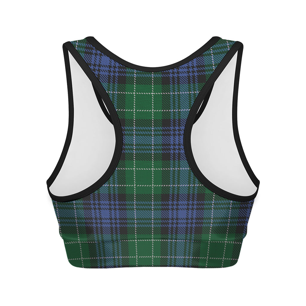 Knitted Scottish Plaid Print Women's Sports Bra