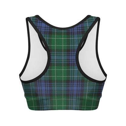 Knitted Scottish Plaid Print Women's Sports Bra
