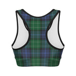 Knitted Scottish Plaid Print Women's Sports Bra