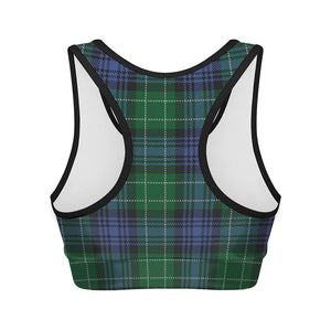 Knitted Scottish Plaid Print Women's Sports Bra