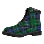 Knitted Scottish Plaid Print Work Boots