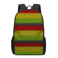 Knitted Style Reggae Pattern Print 17 Inch Backpack