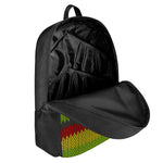 Knitted Style Reggae Pattern Print 17 Inch Backpack