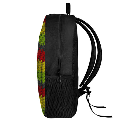 Knitted Style Reggae Pattern Print 17 Inch Backpack
