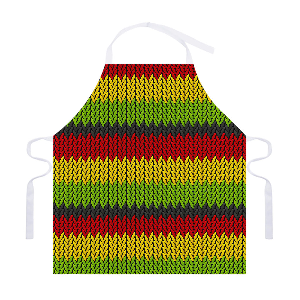 Knitted Style Reggae Pattern Print Adjustable Apron