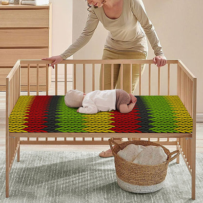 Knitted Style Reggae Pattern Print Baby Crib Sheet
