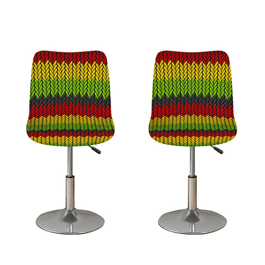 Knitted Style Reggae Pattern Print Bar Stool Covers