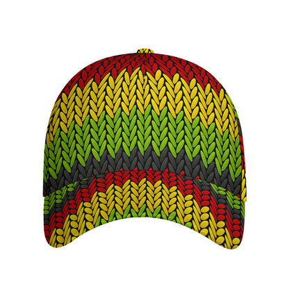 Knitted Style Reggae Pattern Print Baseball Cap